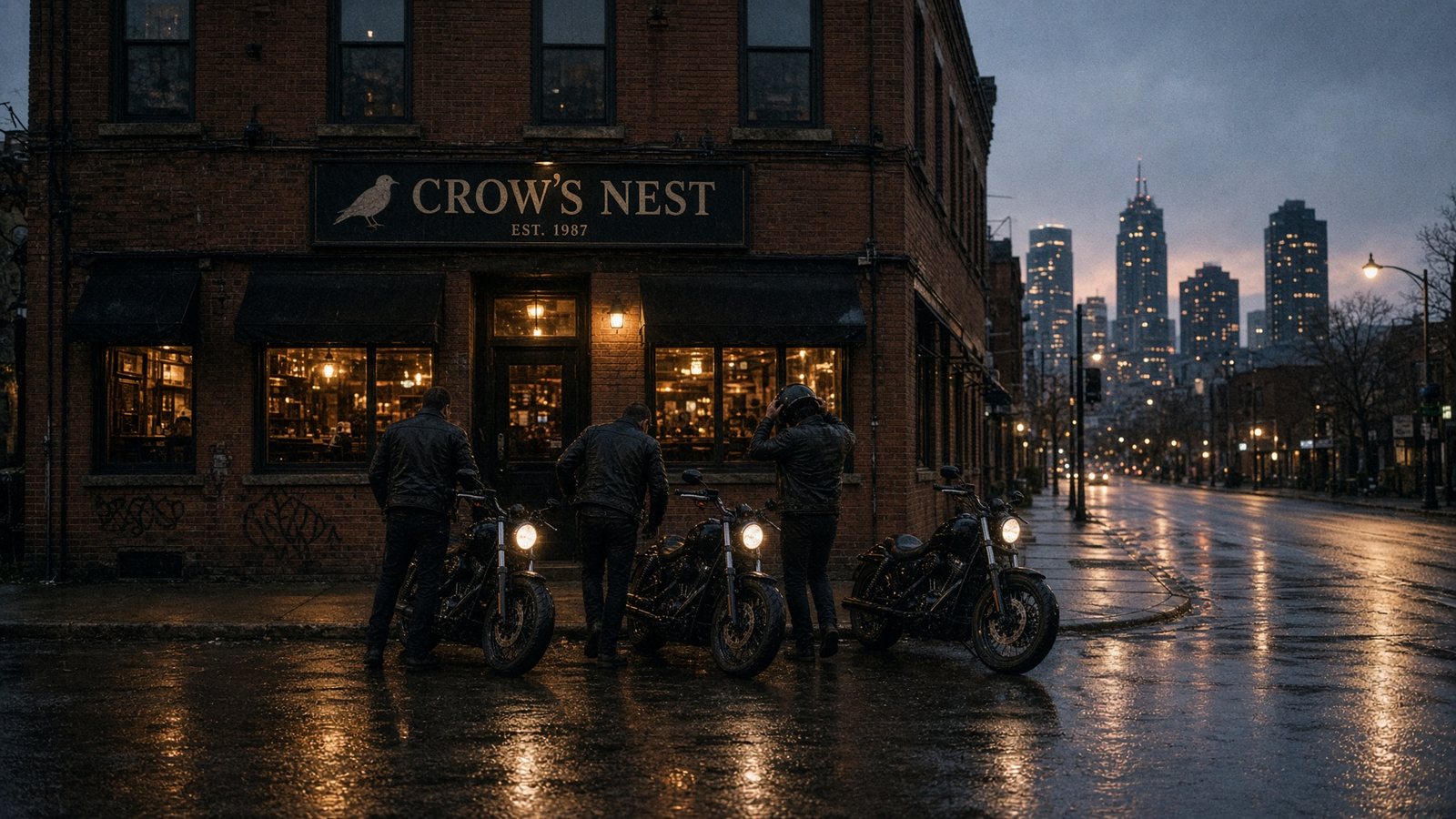 Motorcycles outside the Crow's Nest